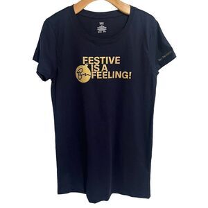 Bare Necessities Sleep Shirt Womens Large Navy Blue Gold